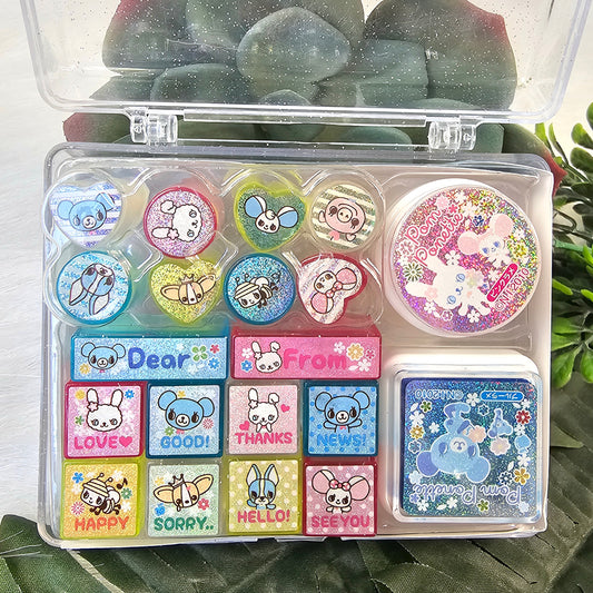Pom Ponette Kawaii Stamp Set Stampers Japan Retro Collectible USED