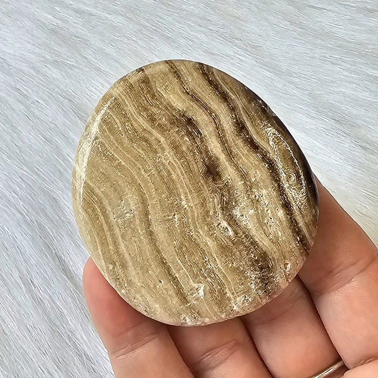 Rootbeer Calcite Pocket Worry Stone Crystals Mineral Stones Natural Metaphysical Gifts