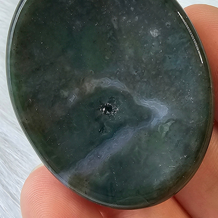 Moss Agate Beautiful Worry Pocket Stone Crystals BONUS Info Card Gifts