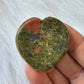 Unakite Worry Pocket Stone Crystals BONUS Info Card Gifts