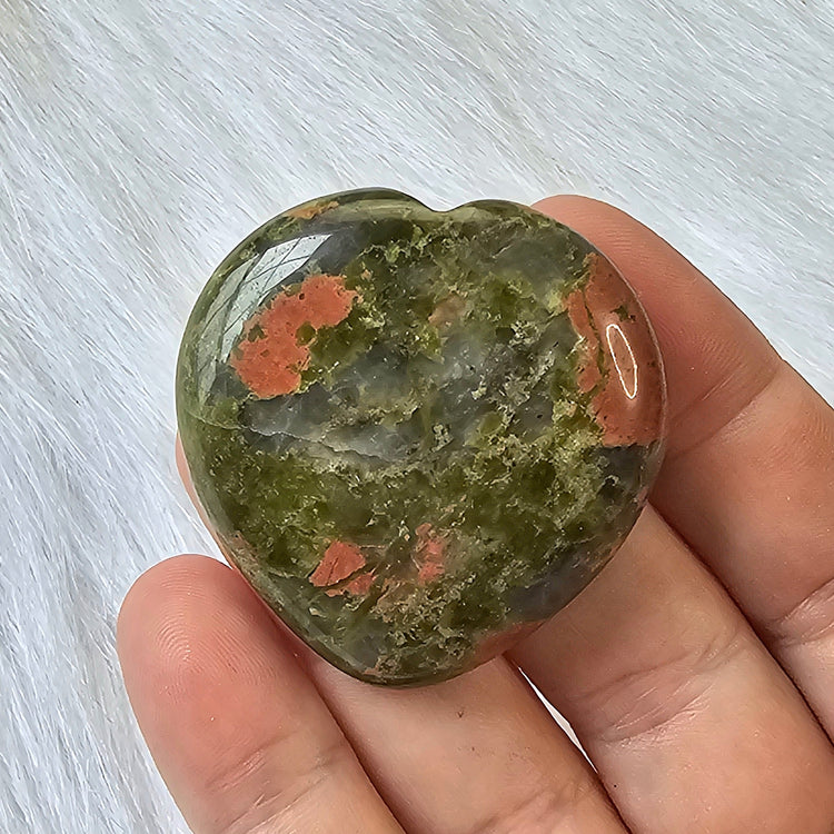 Unakite Worry Pocket Stone Crystals BONUS Info Card Gifts