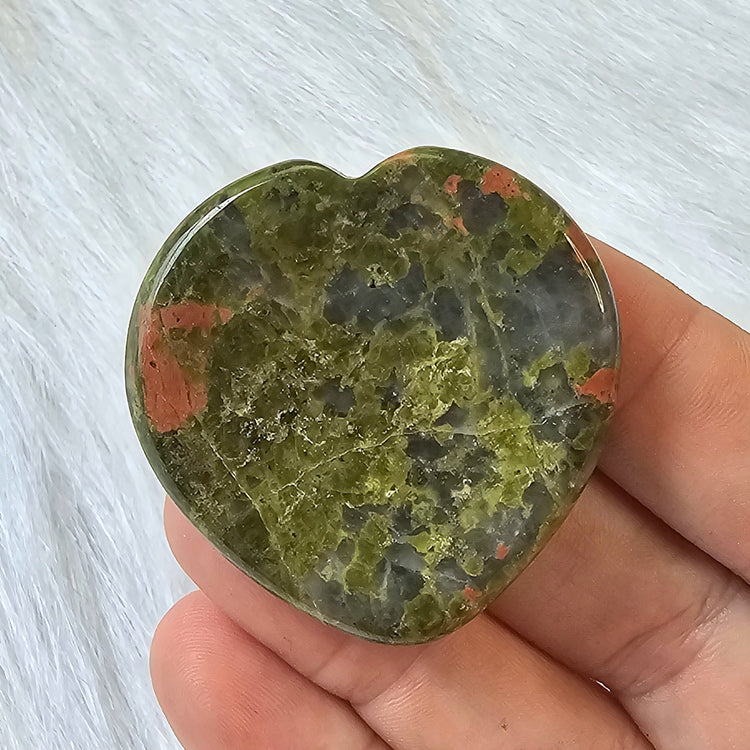 Unakite Worry Pocket Stone Crystals BONUS Info Card Gifts