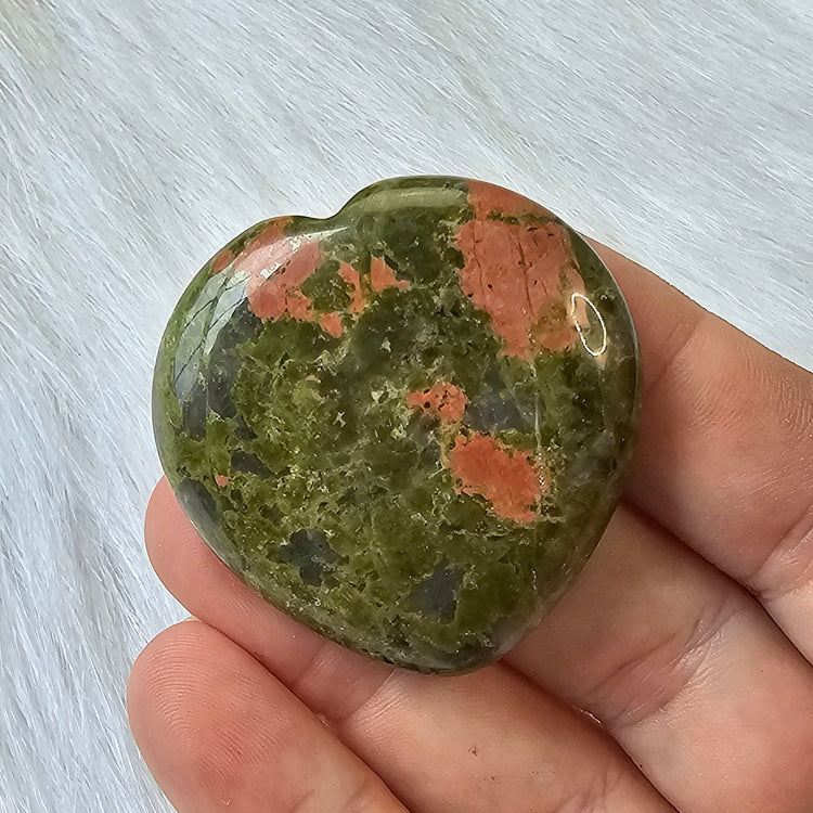 Unakite Worry Pocket Stone Crystals BONUS Info Card Gifts