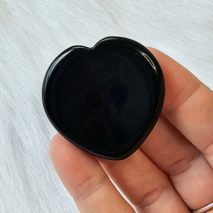 Black Obsidian Worry Pocket Stone BONUS Info Card Crystals Gifts