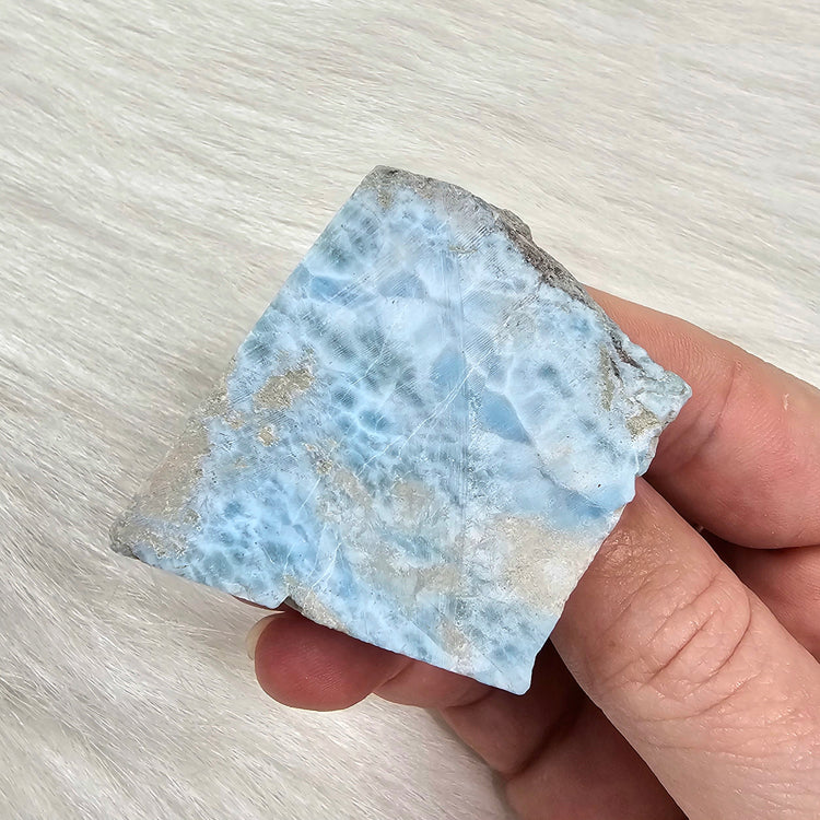 Larimar Slab Pocket Stone BONUS Info Card Crystals Minerals Stones Gifts