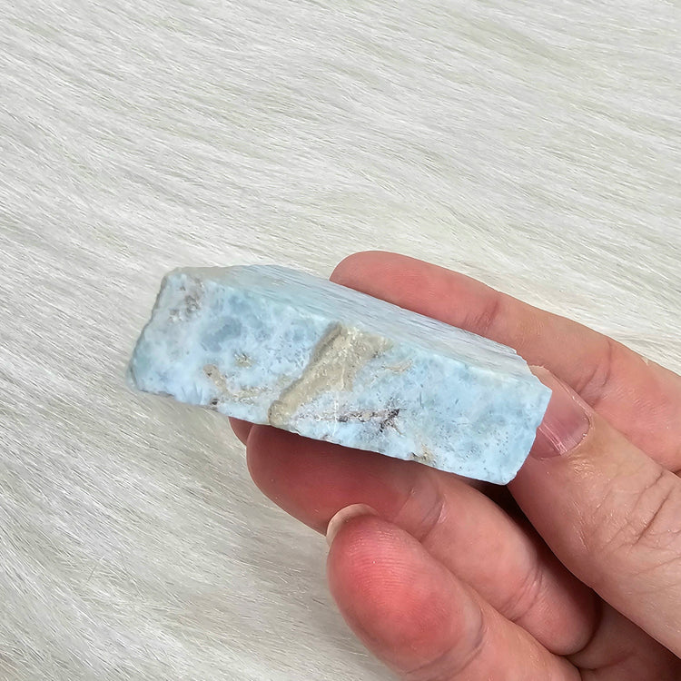 Larimar Slab Pocket Stone BONUS Info Card Crystals Minerals Stones Gifts