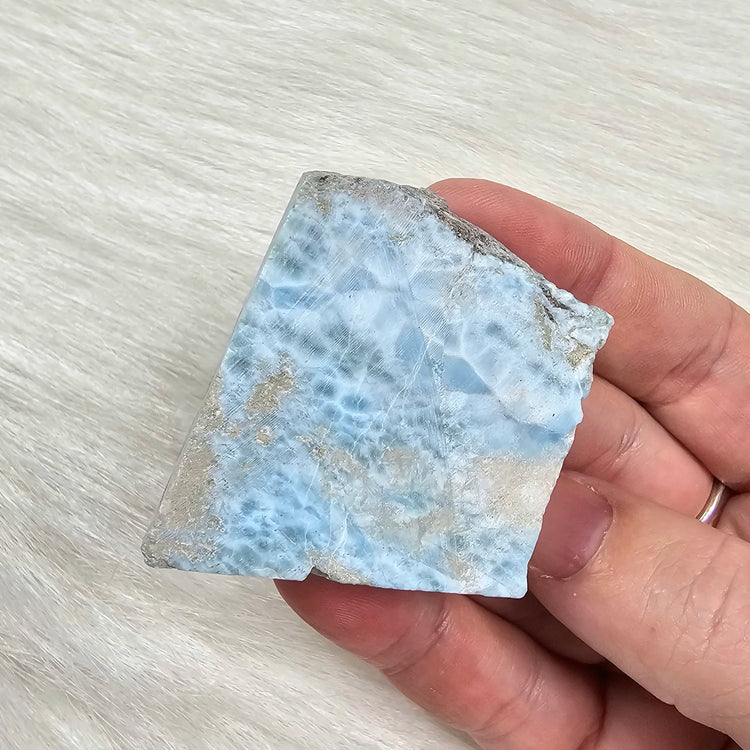 Larimar Slab Pocket Stone BONUS Info Card Crystals Minerals Stones Gifts