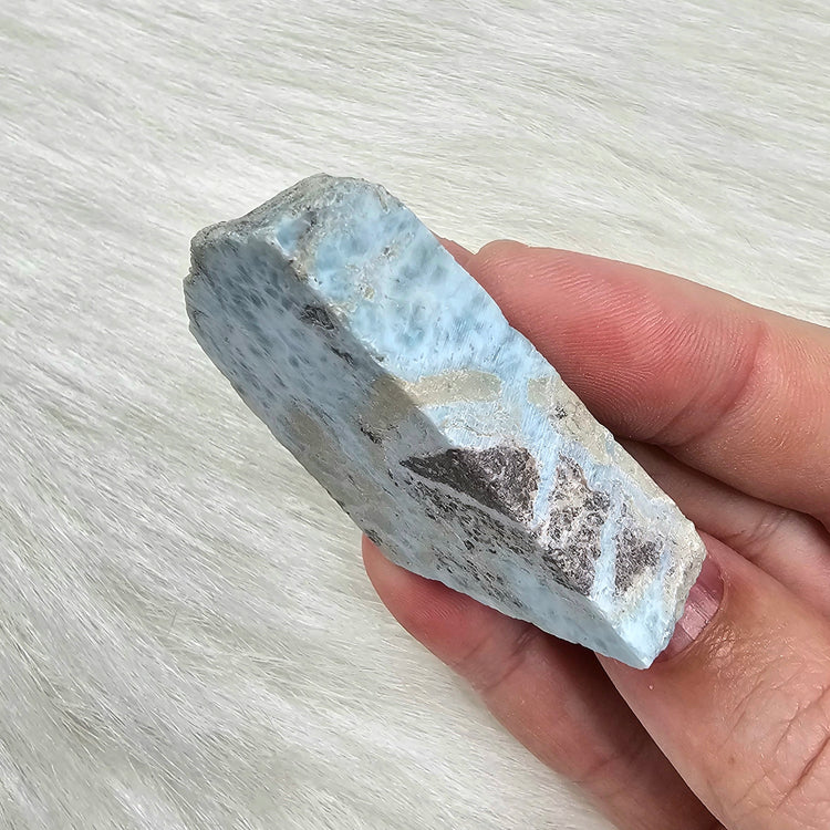 Larimar Slab Pocket Stone BONUS Info Card Crystals Minerals Stones Gifts