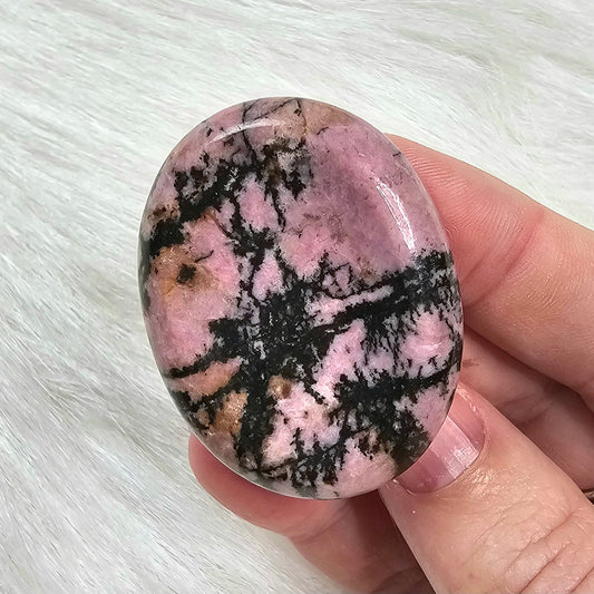 Rhodonite Beautiful Worry Pocket Stone Crystals Mineral BONUS Info Card Gifts