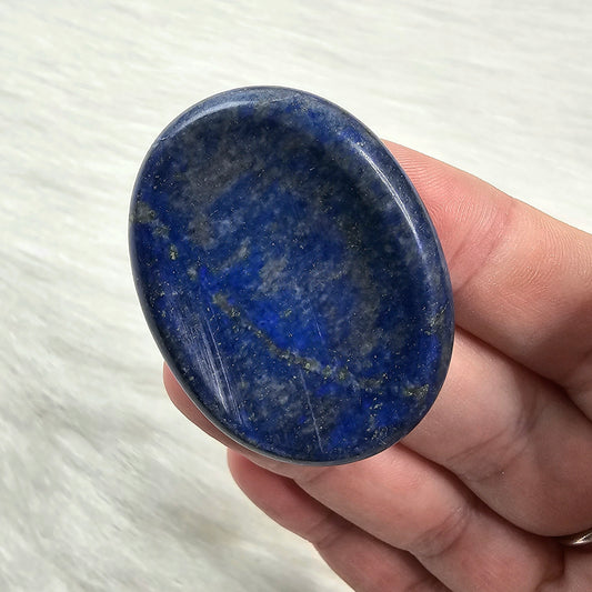 Lapis Lazuli Worry Pocket Stone Pyrite Crystal BONUS Info Card Gifts