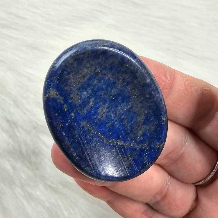 Lapis Lazuli Worry Pocket Stone Pyrite Crystal BONUS Info Card Gifts