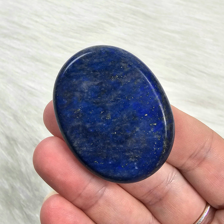 Lapis Lazuli Worry Pocket Stone Pyrite Crystal BONUS Info Card Gifts