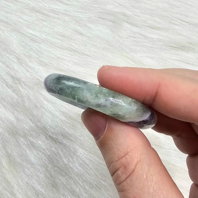 Rainbow Fluorite Worry Pocket Stone Crystals BONUS INFO CARD Gifts