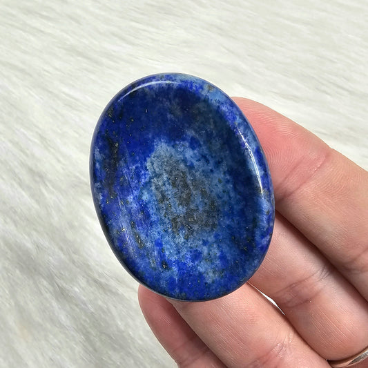 Lapis Lazuli Worry Pocket Stone Pyrite Crystal BONUS Info Card Gifts