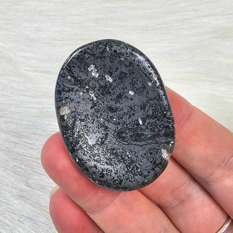 Hematite Stone Worry Pocket Stone Crystals Stones BONUS INFO CARD Gifts