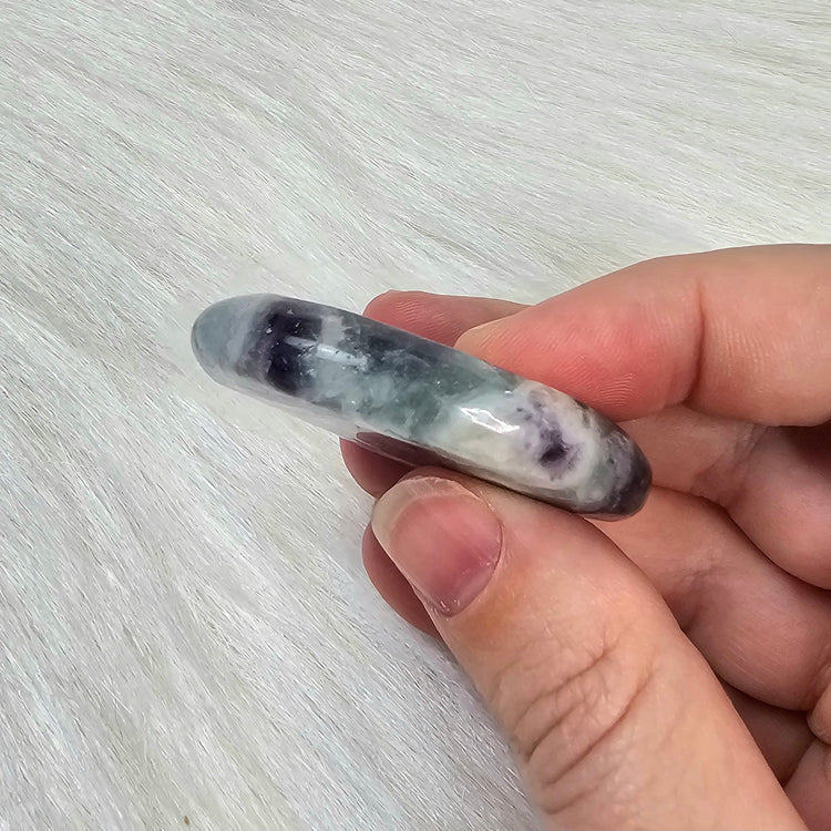 Rainbow Fluorite Worry Pocket Stone Crystals BONUS INFO CARD Gifts