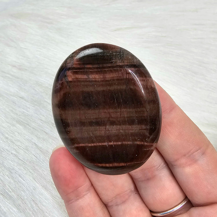 Red Tiger's Eye Worry Pocket Stone Crystals BONUS INFO CARD Gifts