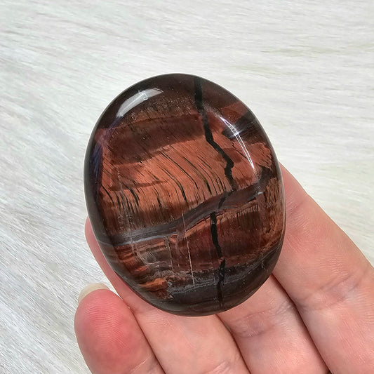 Red Tiger's Eye Worry Pocket Stone Crystals BONUS INFO CARD Gifts