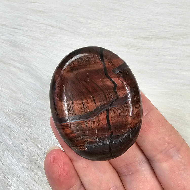 Red Tiger's Eye Worry Pocket Stone Crystals BONUS INFO CARD Gifts