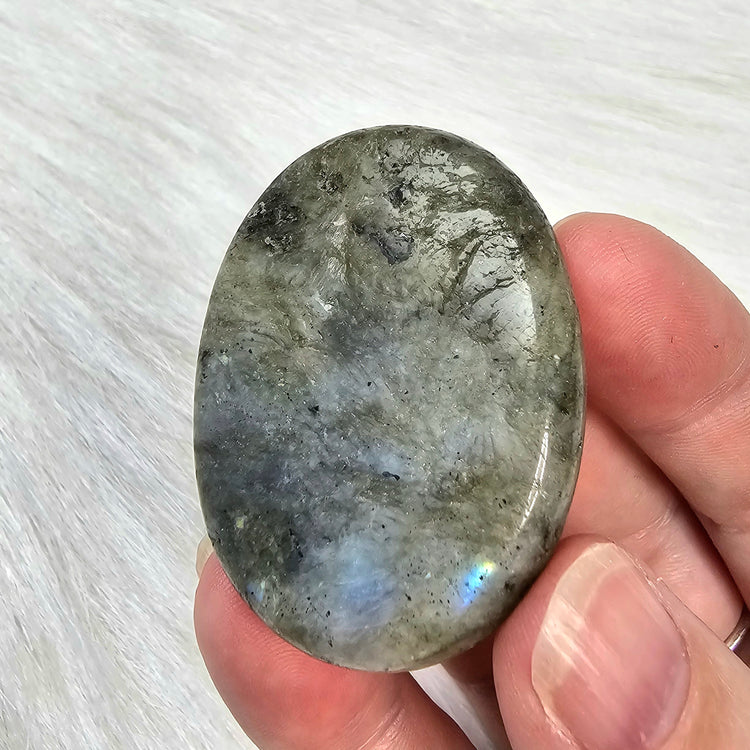 Labradorite Worry Stone Pocket Crystals Mineral BONUS Info Card Gifts