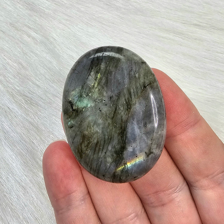 Labradorite Worry Stone Pocket Crystals Mineral BONUS Info Card Gifts