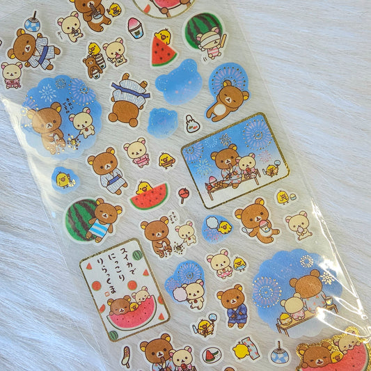 San-x Rilakkuma Stickers Sticker Sheet Kawaii Japan Collectible