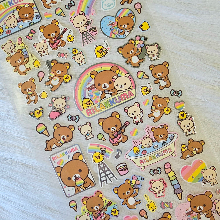 San-x Rilakkuma Stickers Sticker Sheet Kawaii Japan Collectible