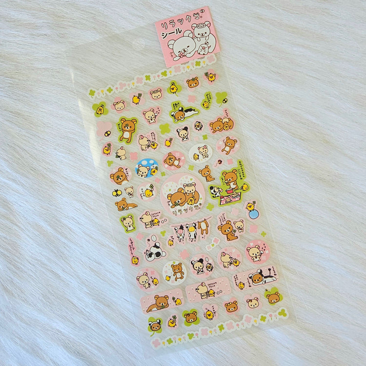 San-x Rilakkuma Stickers Sticker Sheet Kawaii Japan Collectible