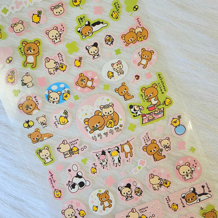 San-x Rilakkuma Stickers Sticker Sheet Kawaii Japan Collectible