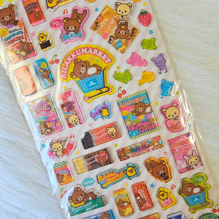 Retro San-x Rilakkuma Stickers Sticker Sheet Kawaii Japan Collectible Gifts