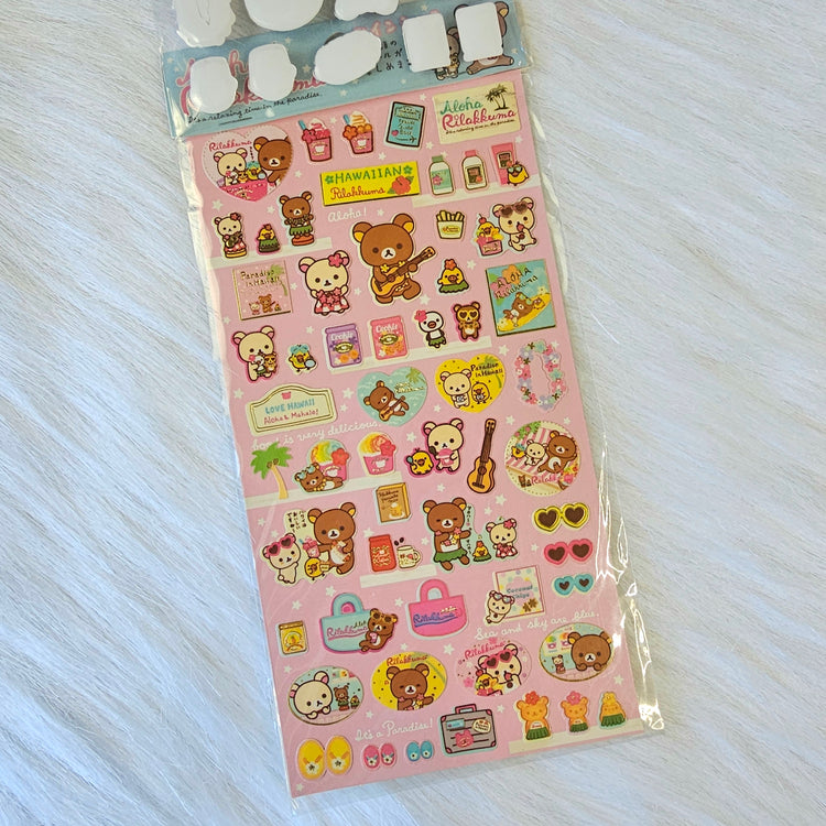 Retro San-x Rilakkuma Stickers Sticker Sheet Kawaii Japan Collectible Gifts