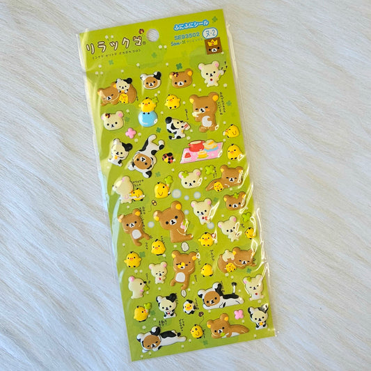 Retro San-x Rilakkuma Stickers Sticker Sheet Kawaii Japan Collectible Gifts