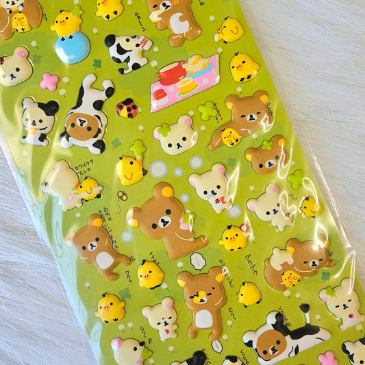 Retro San-x Rilakkuma Stickers Sticker Sheet Kawaii Japan Collectible Gifts