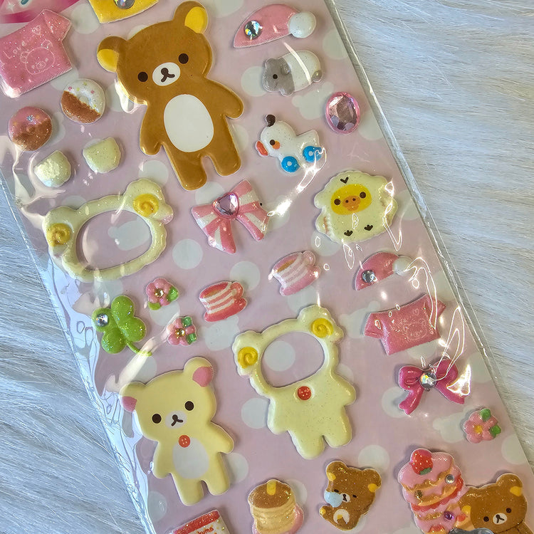 Retro San-x Rilakkuma Stickers Sticker Sheet Kawaii Japan Collectible Gifts