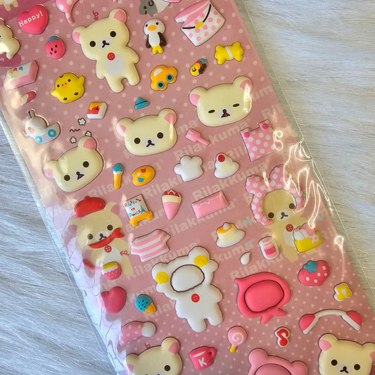 Retro San-x Rilakkuma Stickers Sticker Sheet Kawaii Japan Collectible Gifts