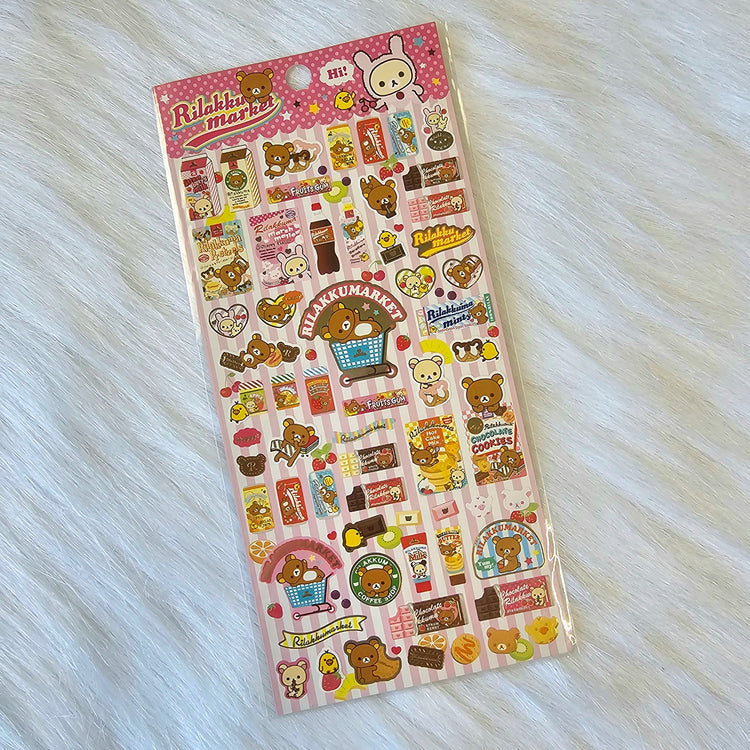 Retro San-x Rilakkuma Stickers Sticker Sheet Kawaii Japan Collectible Gifts