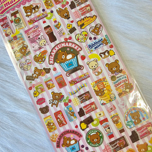 Retro San-x Rilakkuma Stickers Sticker Sheet Kawaii Japan Collectible Gifts