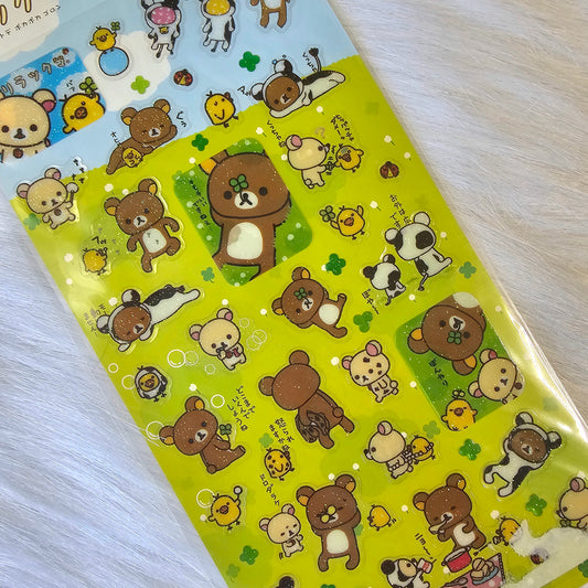 Retro San-x Rilakkuma Stickers Sticker Sheet Kawaii Japan Collectible Gifts