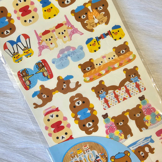 Retro San-x Rilakkuma Stickers Sticker Sheet Kawaii Japan Collectible Gifts