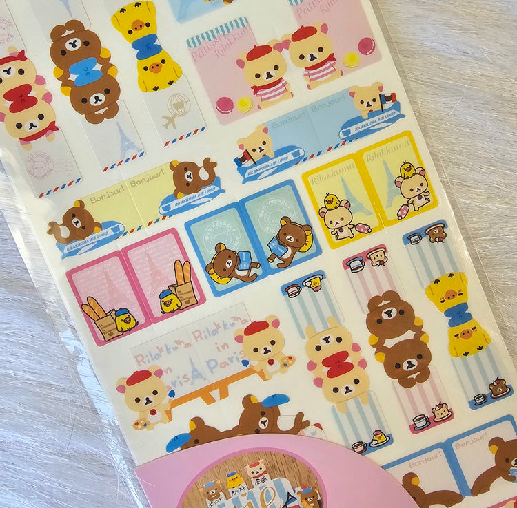 Retro San-x Rilakkuma Stickers Sticker Sheet Kawaii Japan Collectible Gifts