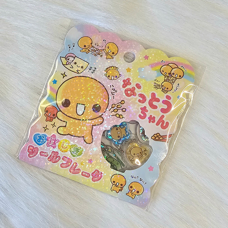 Natto chan Heisei Ohajiki Marble Flake Stickers Kawaii Japan Collectible