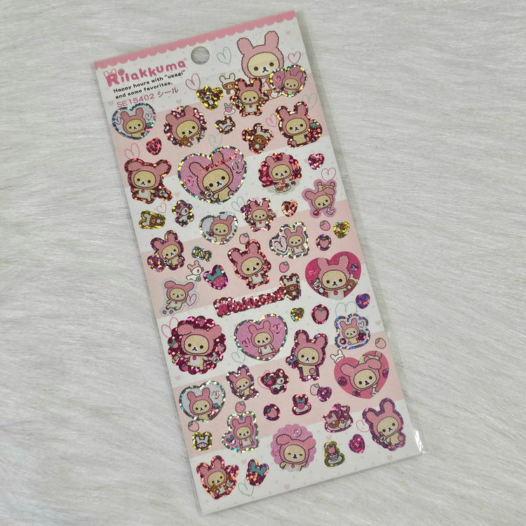 San-x Rilakkuma Stickers Sticker Sheet Kawaii Japan Collectible