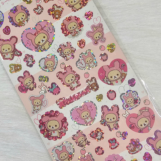 San-x Rilakkuma Stickers Sticker Sheet Kawaii Japan Collectible