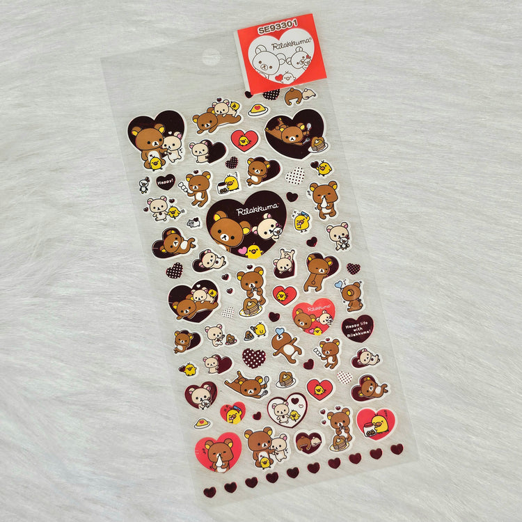 San-x Rilakkuma Stickers Sticker Sheet Kawaii Japan Collectible