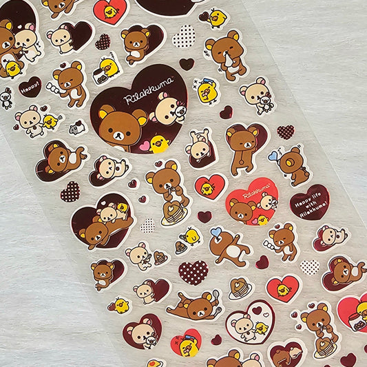 San-x Rilakkuma Stickers Sticker Sheet Kawaii Japan Collectible