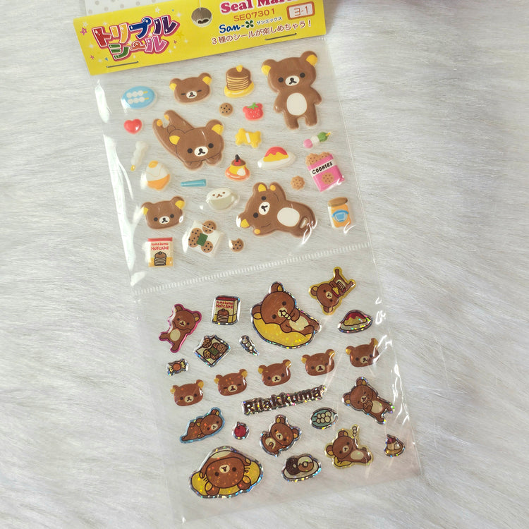 San-x Rilakkuma Stickers Sticker Sheet Kawaii Japan Collectible