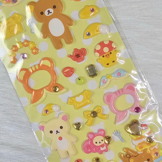 San-x Rilakkuma Stickers Sticker Sheet Kawaii Japan Collectible