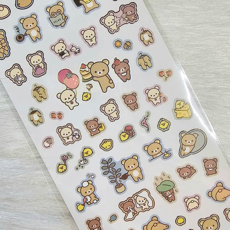 San-x Rilakkuma Stickers Sticker Sheet Kawaii Japan Collectible