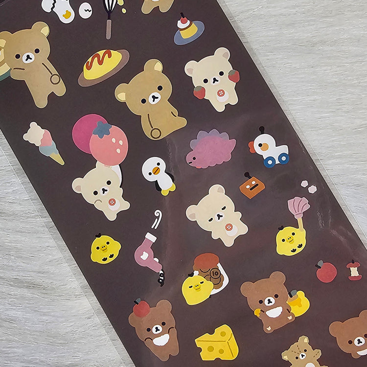 San-x Rilakkuma Stickers Sticker Sheet Kawaii Japan Collectible