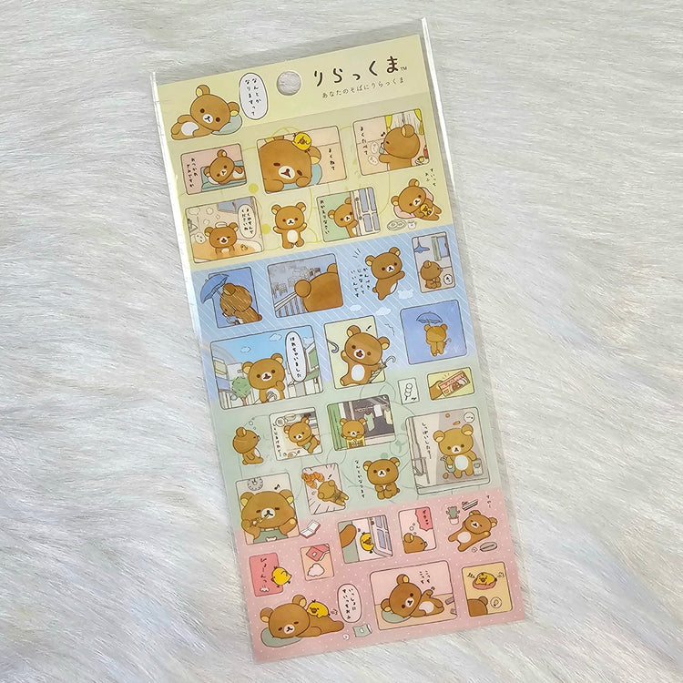 San-x Rilakkuma Stickers Sticker Sheet Kawaii Japan Collectible